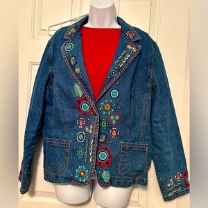 Ruby Rd embroidered denim jacket